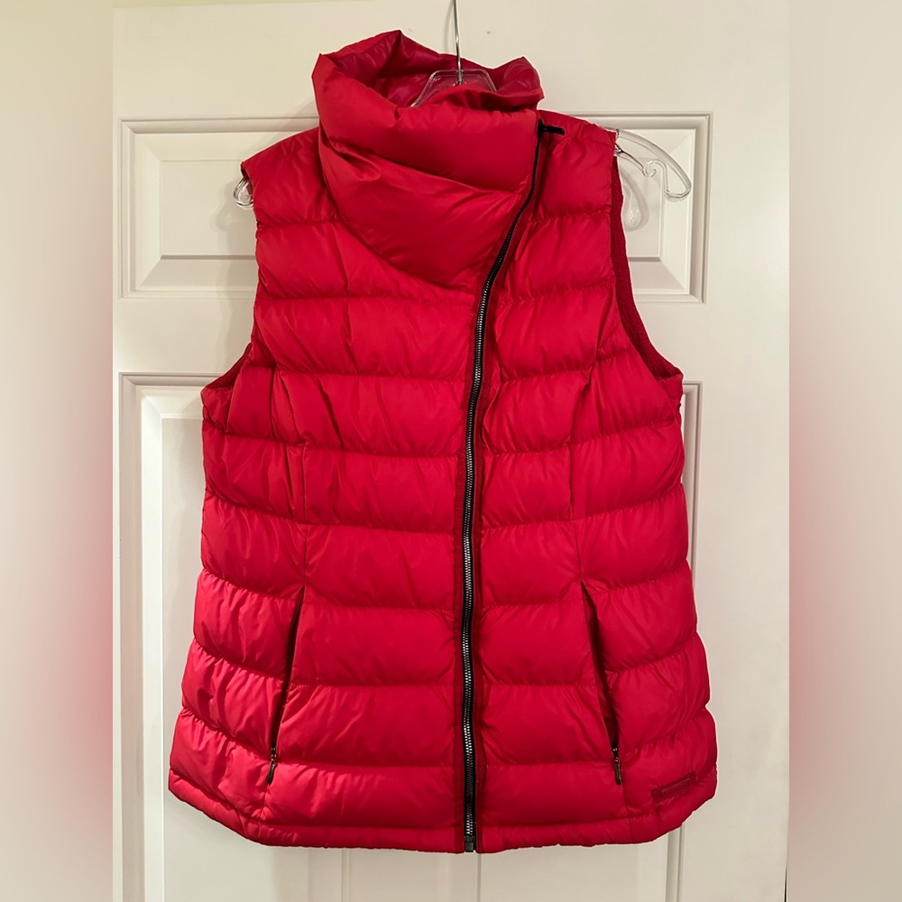 Athleta Large Women Down Vest Red